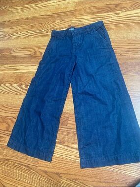 Kids Wide-Leg Dark Blue Denim Pants